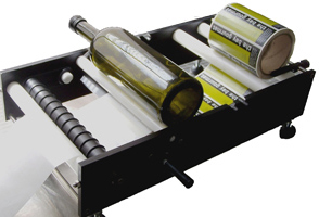 Olive Oil bottle label applicator